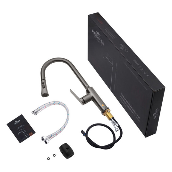 Кухонна мийка Kroner Schwarze-6350HM PVD + Makon-GRP030-T + Spender-SCH049 (CVS30075)