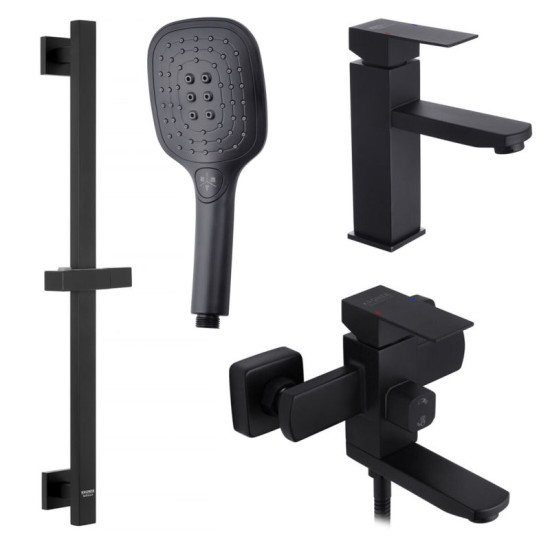 Набор смесителей Kroner Edelstahl Kubus - SCH060 + Edelstahl Kubus - SCH010 + Edelstahl Kubus - SCH230