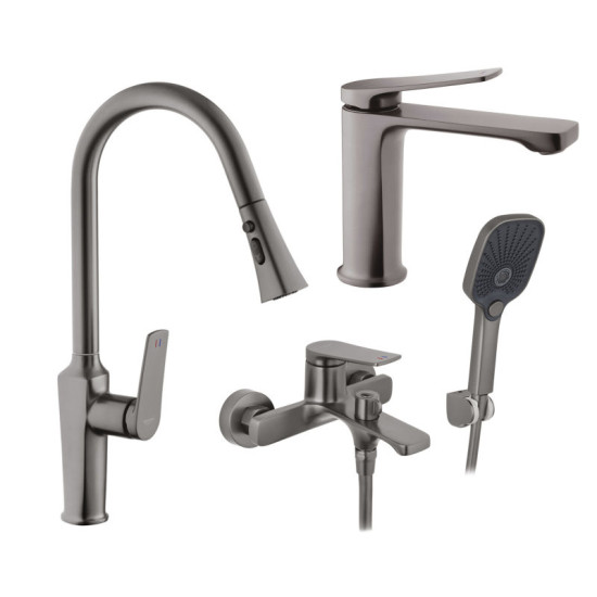 Набор смесителей Kroner Makon-GRP060 + Makon-GRP030-T + Makon-GRP010