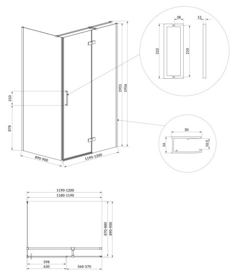 Душевая кабина Cersanit JOTA 120х90х195 R S160-025