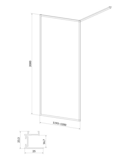 Душевая перегородка Cersanit Walk-in Larga 120х200 S932-137