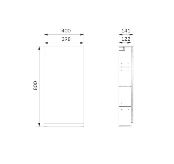 Зеркальный шкаф Cersanit Moduo 40 S590-082 антрацит