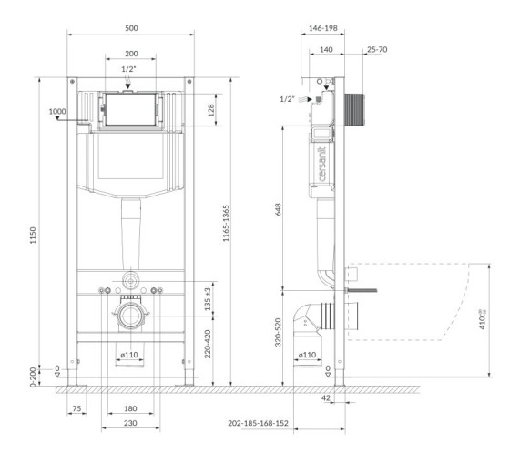 Інсталяція для унітазу Cersanit SYSTEM 50 K97-523