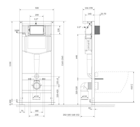 Інсталяція для унітазу Cersanit SYSTEM 50 K97-526