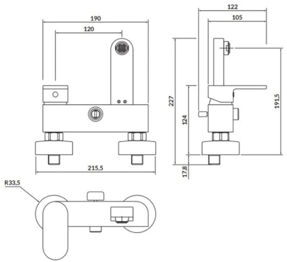 Смеситель для ванны Cersanit Crea S951-304