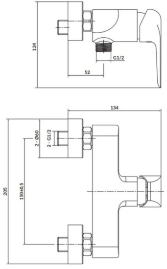 Смеситель для душа Cersanit CITY S951-352 хром