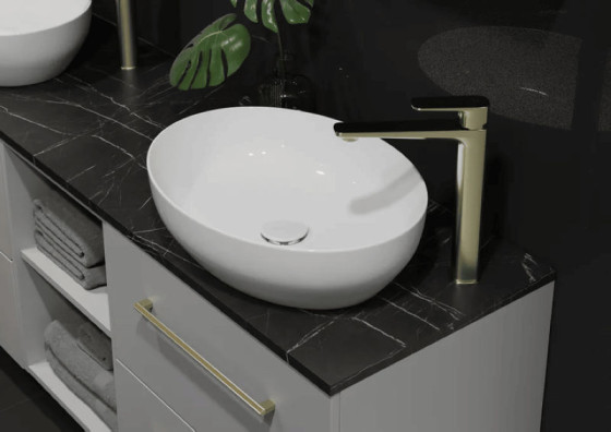 Змішувач для раковини Cersanit Larga S951-393 золото матове