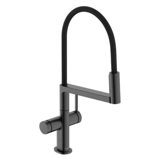 Кухонний змішувач Hansgrohe Talis M54 PowderSpray 210 3jet Semi-Pro 72861340 чорний матовий хром
