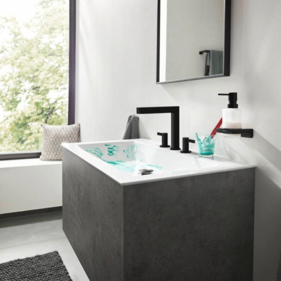 Змішувач для раковини Hansgrohe Finoris 110 Push-Open 76033670 чорний матовий