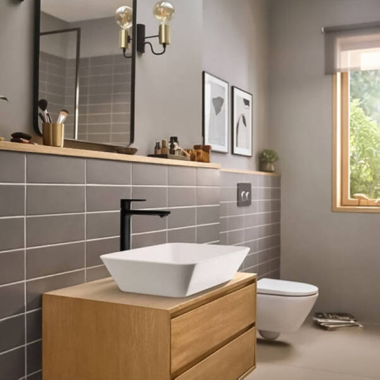 Смеситель для раковины Hansgrohe Rebris E 240 CoolStart 72591670 черный матовый