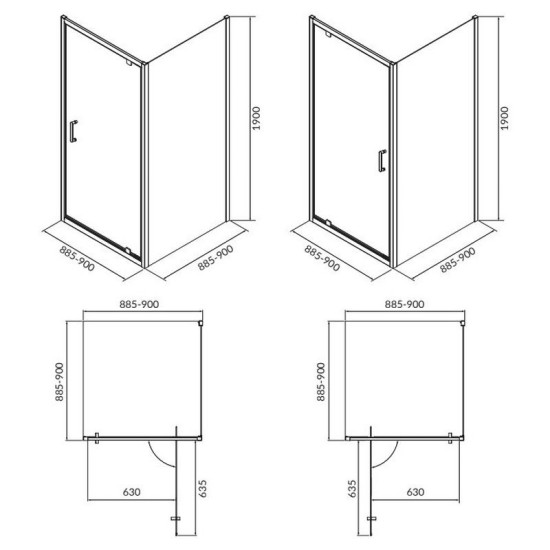 Душевая кабина Cersanit Brasco 90x90 S168-010 хром