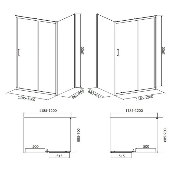 Душевая кабина Cersanit Brasco 120x90 S168-014 хром