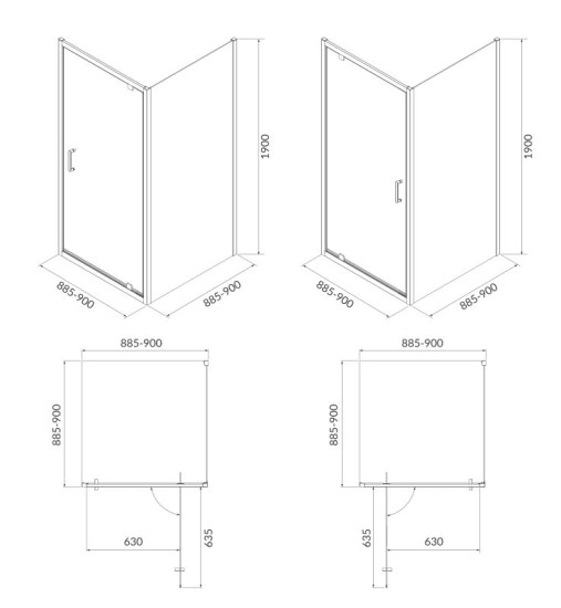 Душова кабіна Cersanit Brasco 90x90 S601-231 хром