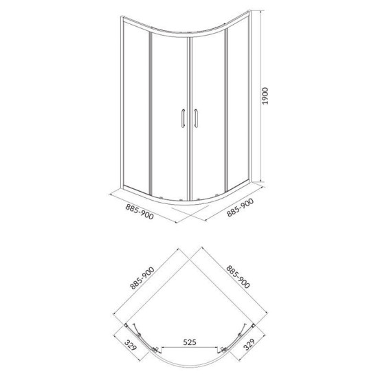 Душова кабіна Cersanit Brasco 90x90 S601-223 хром