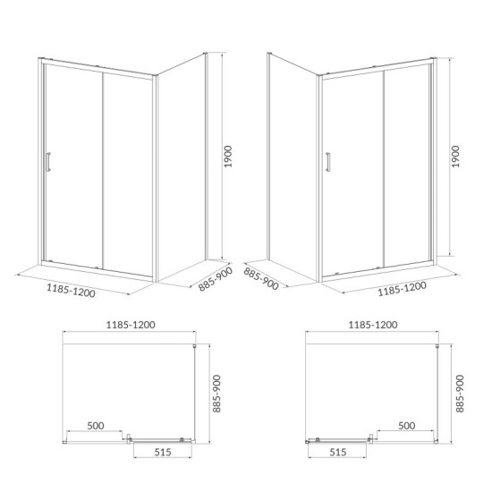 Душова кабіна Cersanit Brasco 120x90 S601-235 хром