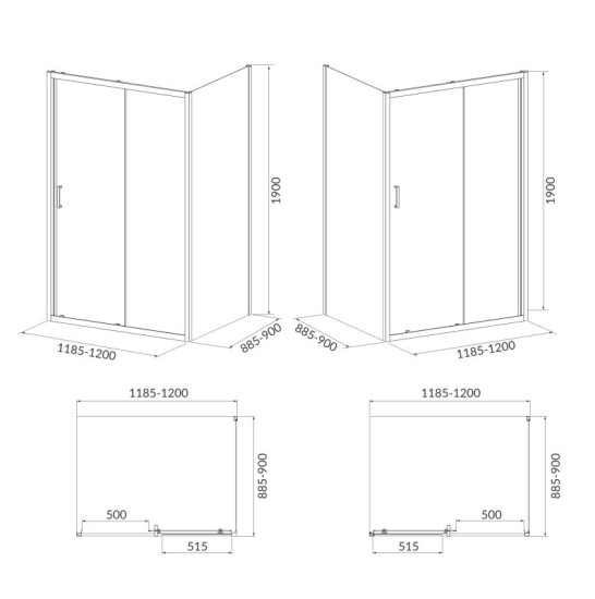 Душова кабіна Cersanit Brasco 120x90 S601-237 чорна
