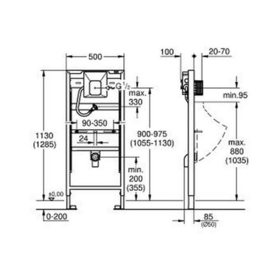 Інсталяція для пісуару Grohe Rapid SL 38786001
