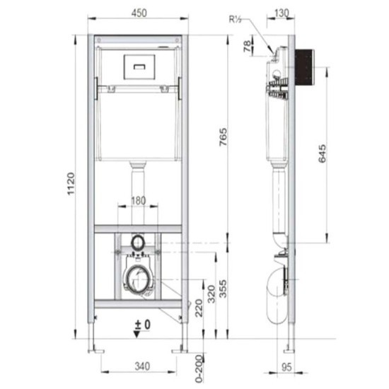 Инсталляция для унитаза Roca Duplo Nova A89P120020