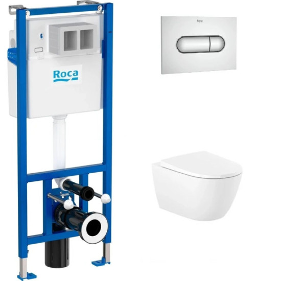 Инсталляция с унитазом Roca Duplo Nova WC A89P420020 + Roca Ona Rimless A34H688000