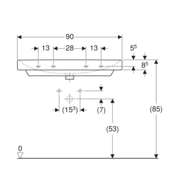 Раковина Geberit Smyle Square 500.250.01.1
