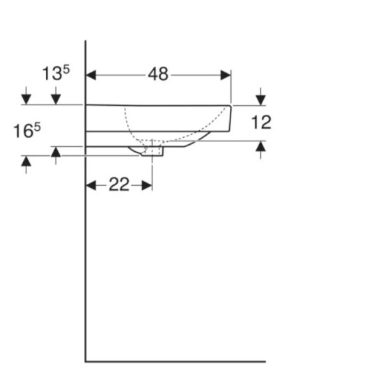 Раковина Geberit Smyle Square 500.250.01.1