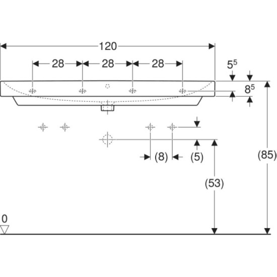 Раковина Geberit Smyle Square 500.253.01.1