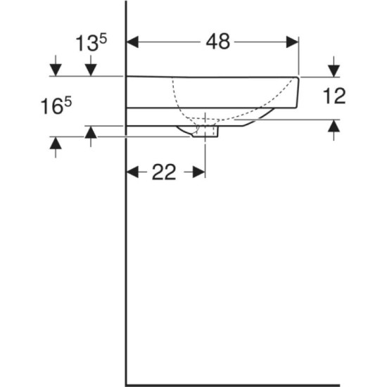 Раковина Geberit Smyle Square 500.253.01.1