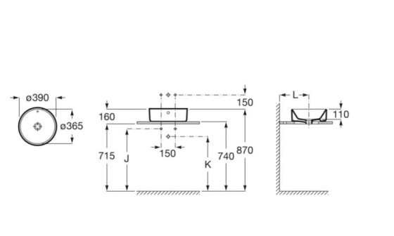 Раковина Roca Alter 390 A3270MJ000