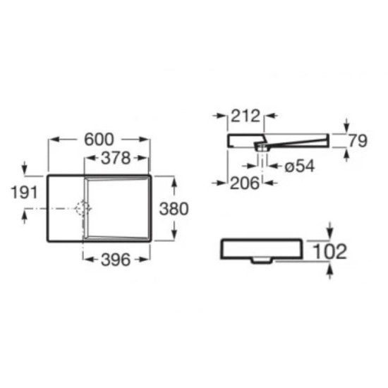 Раковина Roca Horizon Dash 600х380 A32727900B