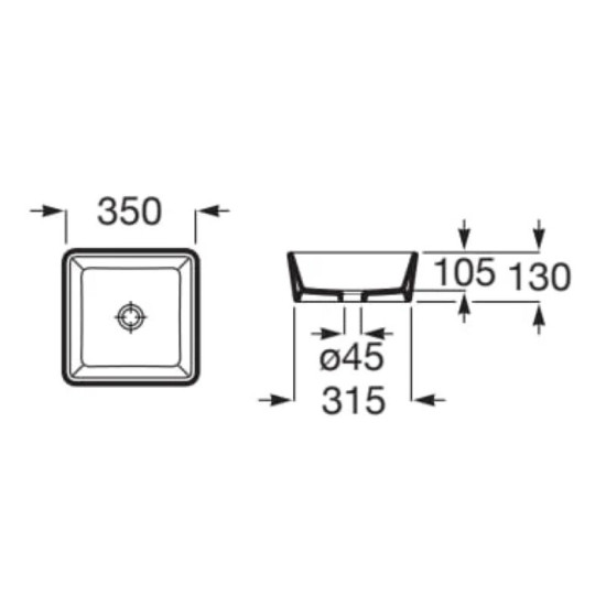 Раковина Roca Ohtake 350x350 A327B12000