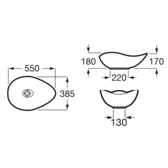 Раковина Roca Ohtake 550х385 A327A13000