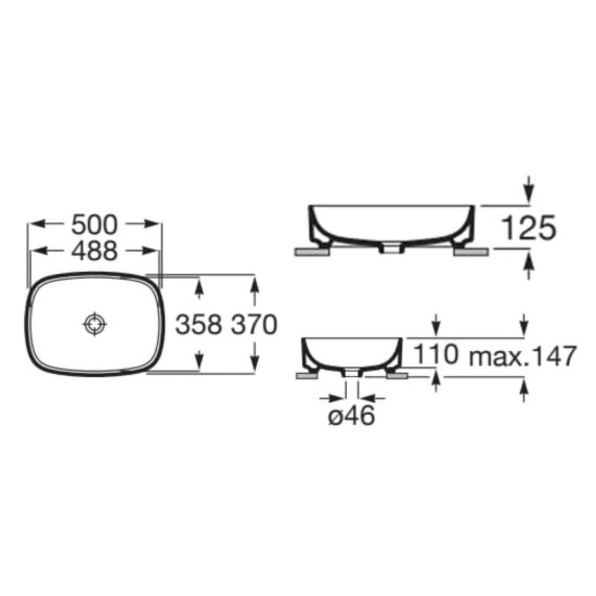 Раковина Roca Ona 500x370 Fineceramic A3275L0000