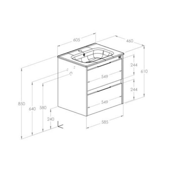 Тумба с раковиной Roca  Alpine Unik 600 A852012606