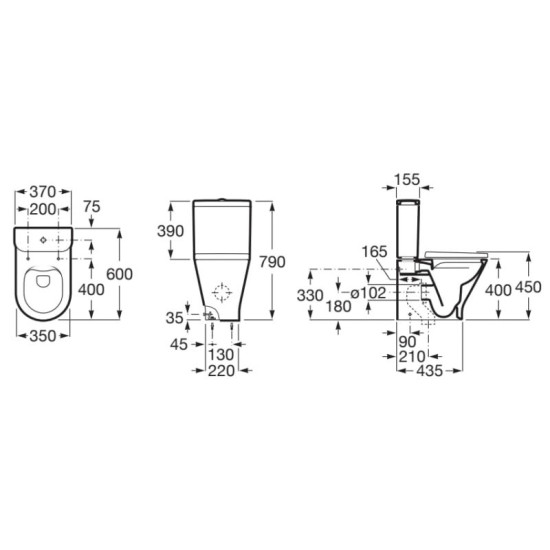 Унітаз-компакт Roca Gap Round Rimless A3420N7000+A3410N0000+A801D22003