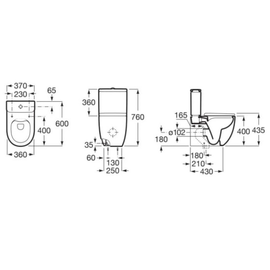 Унитаз-компакт Roca Meridian-N Rimless A34224L000+A341240000+A8012B2002