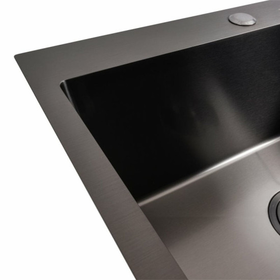 Кухонна мийка Valeso Handmade (58x43 см) PVD чорна + Valeso Q411MB