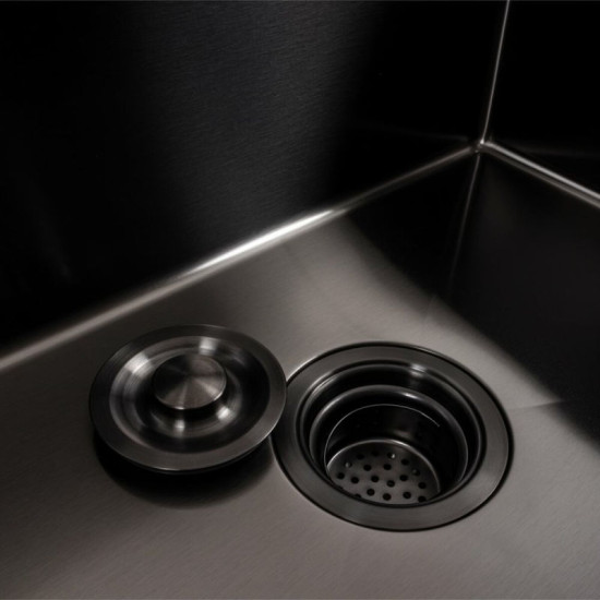 Кухонна мийка Valeso Handmade (58x43 см) PVD чорна + Valeso Q411MB