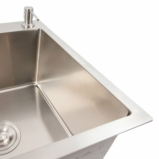 Кухонна мийка Valeso Handmade (65x50 см) нержавійка + Valeso FC-1 з висувним виливом