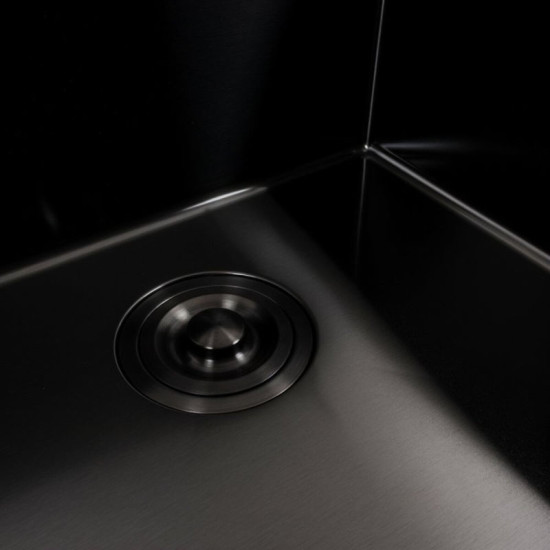 Кухонная мойка Valeso Handmade (50x50 см) PVD черная + Valeso NES-F12