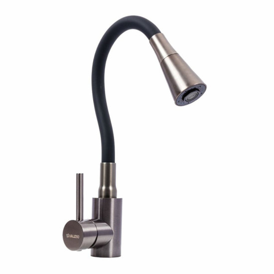 Кухонная мойка Valeso Handmade (50x50 см) PVD черная + Valeso NES-F12