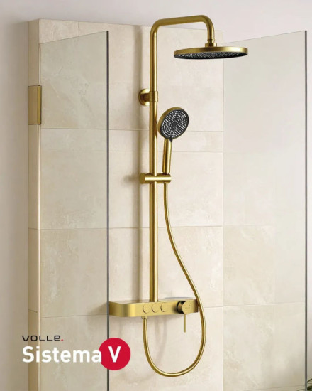 Душевая система Volle SISTEMA V 1593.090115 cepillado oro