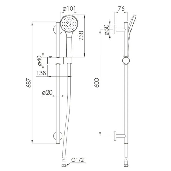 Душовий гарнітур Imprese f03800102AA
