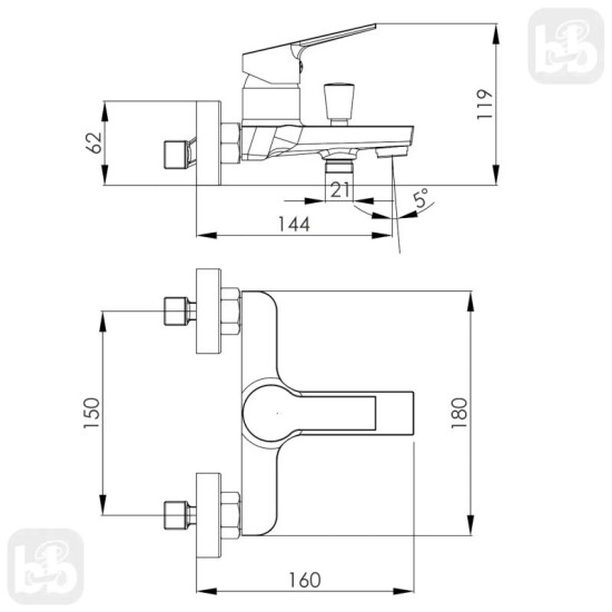 Змішувач для ванни Imprese MELNIK f03211001AA