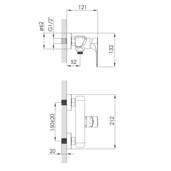 Смеситель для душа Imprese LEDNICE f03307901BA