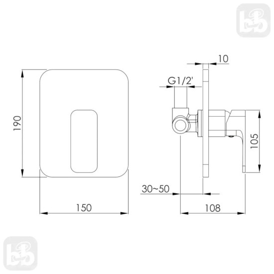Змішувач прихованого монтажу Imprese BILOVEC f04600910SA чорний матовий