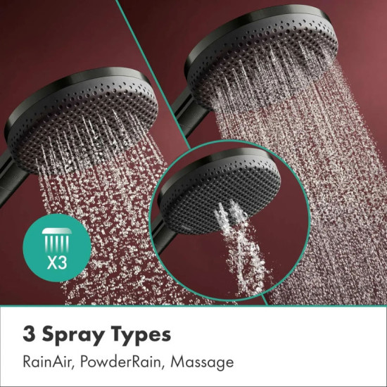 Душова система Hansgrohe Raindance Alive Q Showerpipe 210/340, 1jet 24580340 чорний шліфований хром