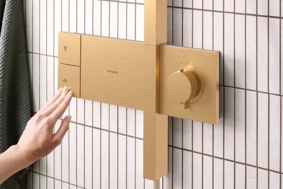 Душова система Hansgrohe Raindance Alive S Showerpipe 300 24582140 шліфована бронза