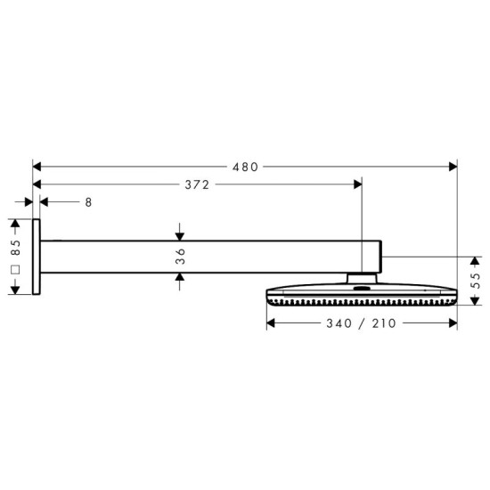 Лійка для верхнього душу Hansgrohe Raindance Alive Q 24550670 чорний матовий