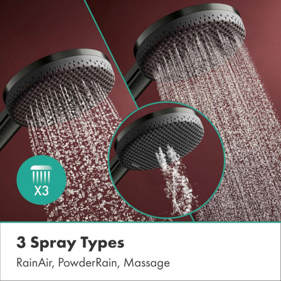 Лійка для ручного душу Hansgrohe Raindance Alive Select S 24500340 чорний шліфований хром