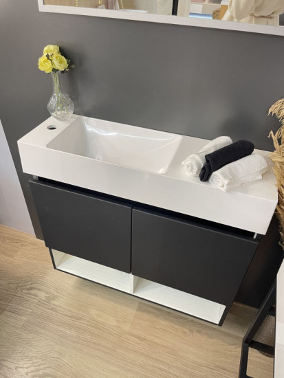 Тумба с раковиной Fancy Marble (Буль-Буль) Itaka L матовый графит